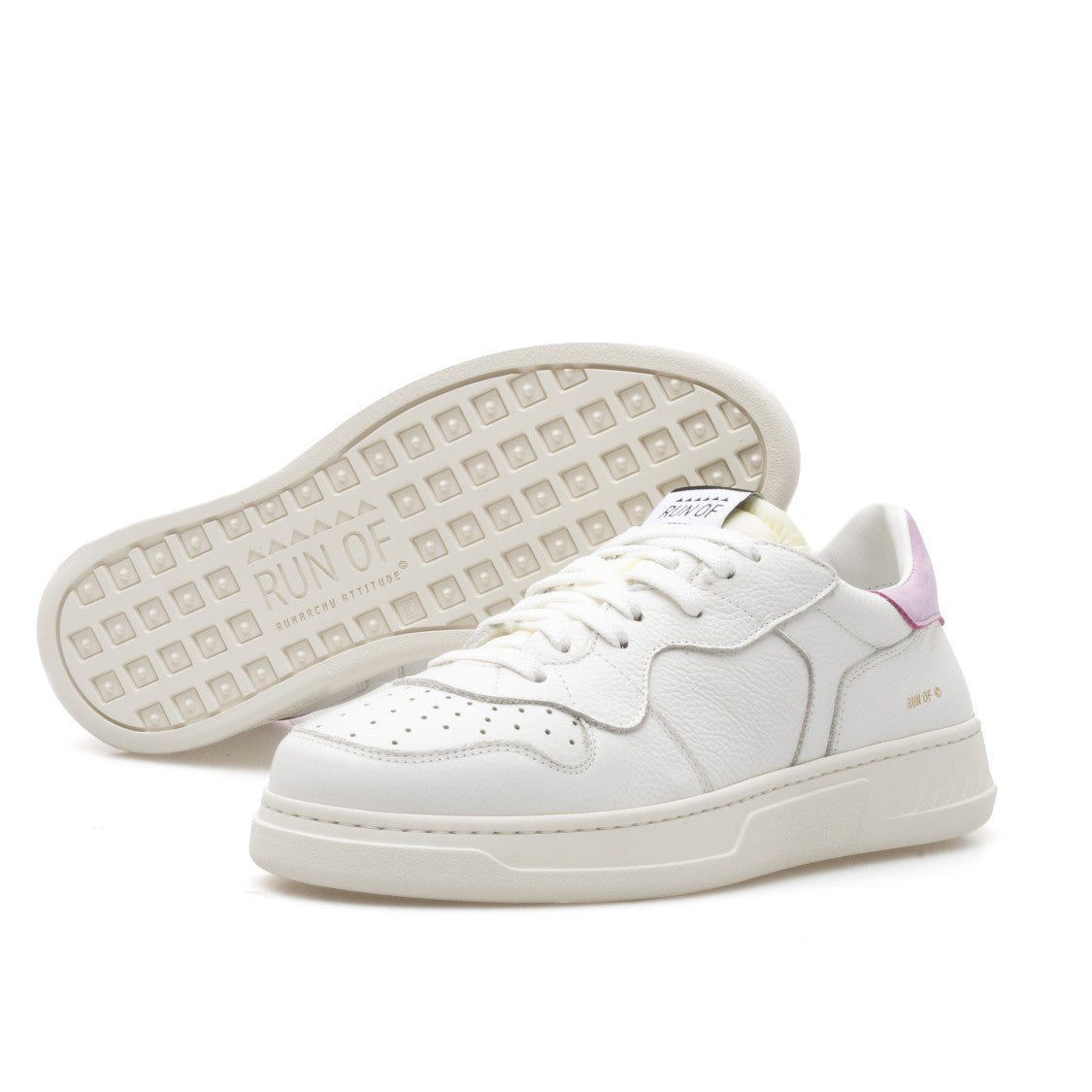 Run Of Low-Top Sneakers With Lilac Suede Accent
