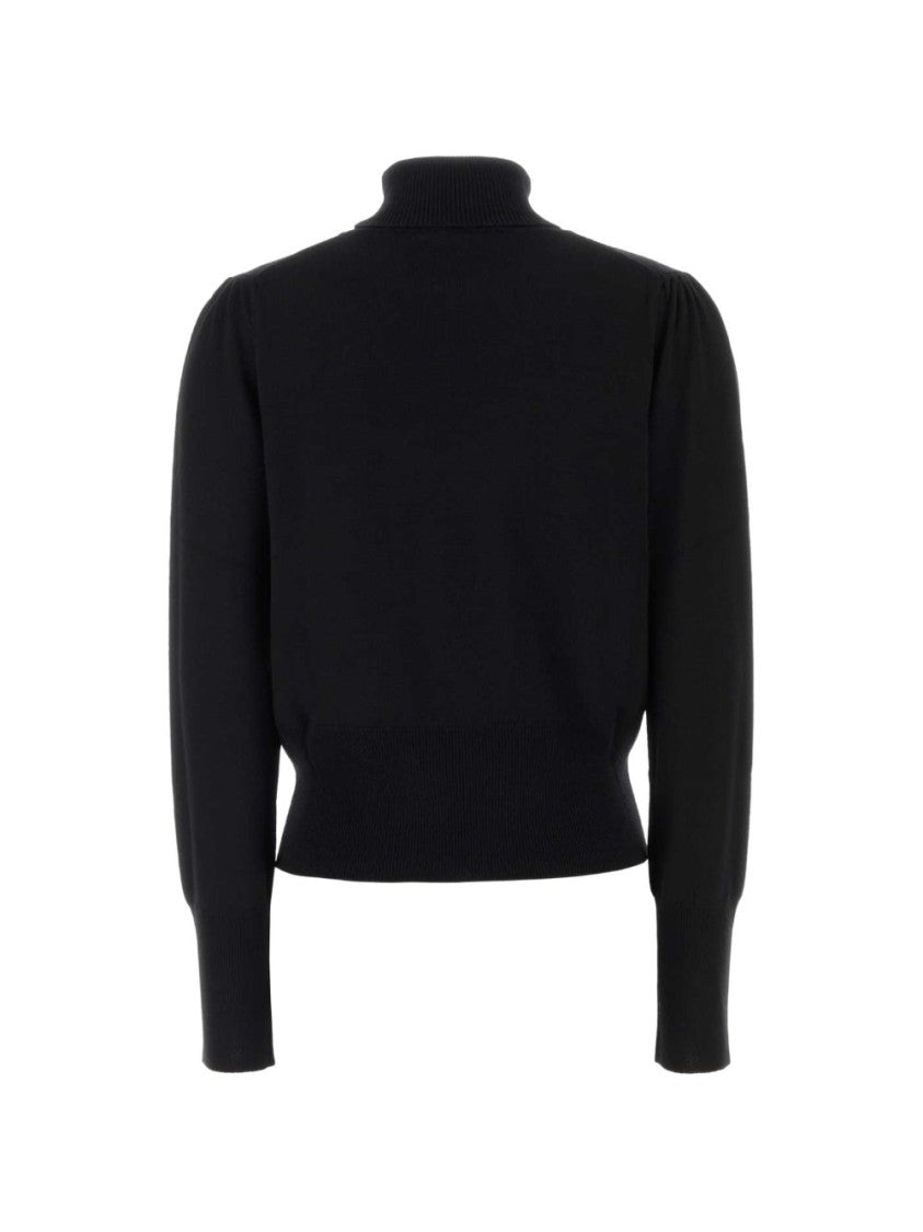 Vivienne Westwood Textured Black Sweater With High Neckline And Puffed Shoulders