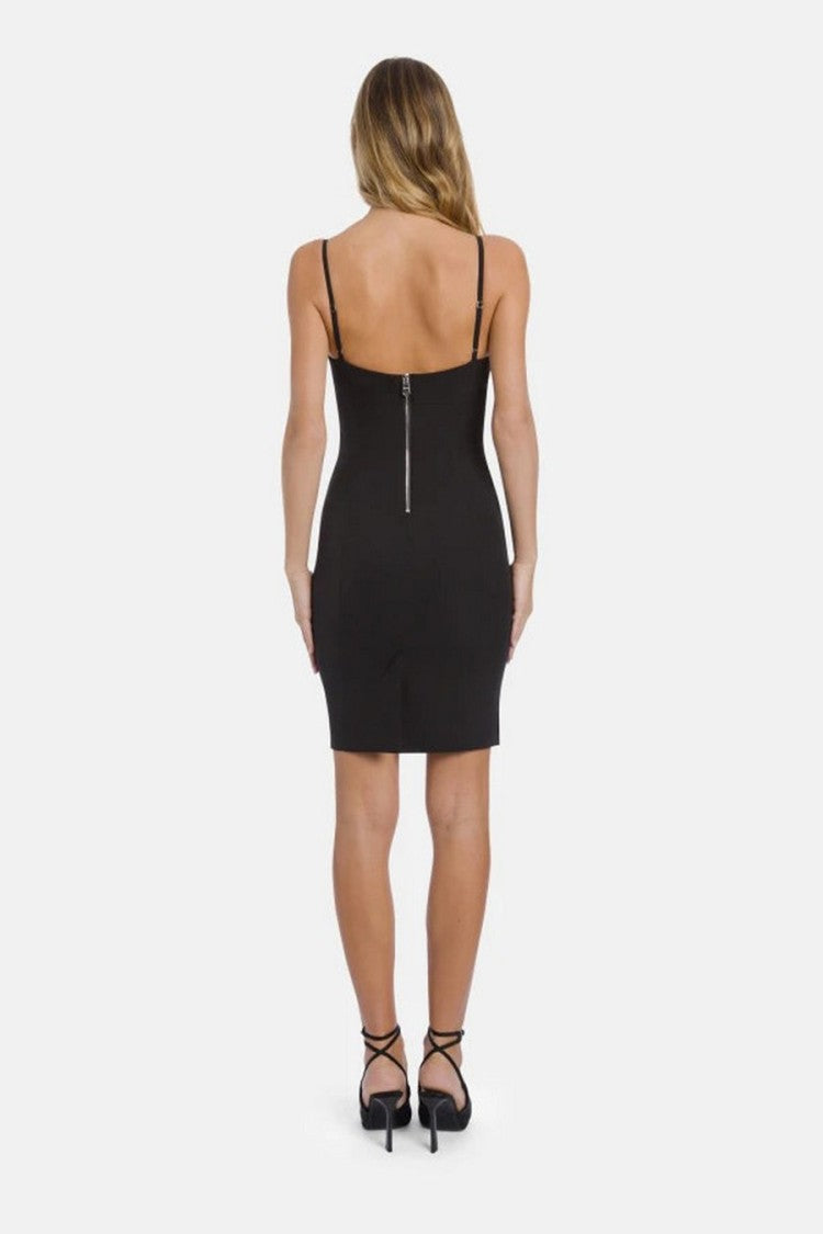 Dondup Black Square-Neck Bodycon Mini Dress