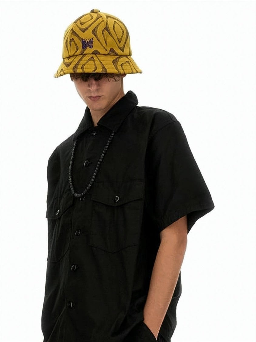 Needles Relaxed Fit Short-Sleeved Shirt With Classic Collar And Chest Pockets