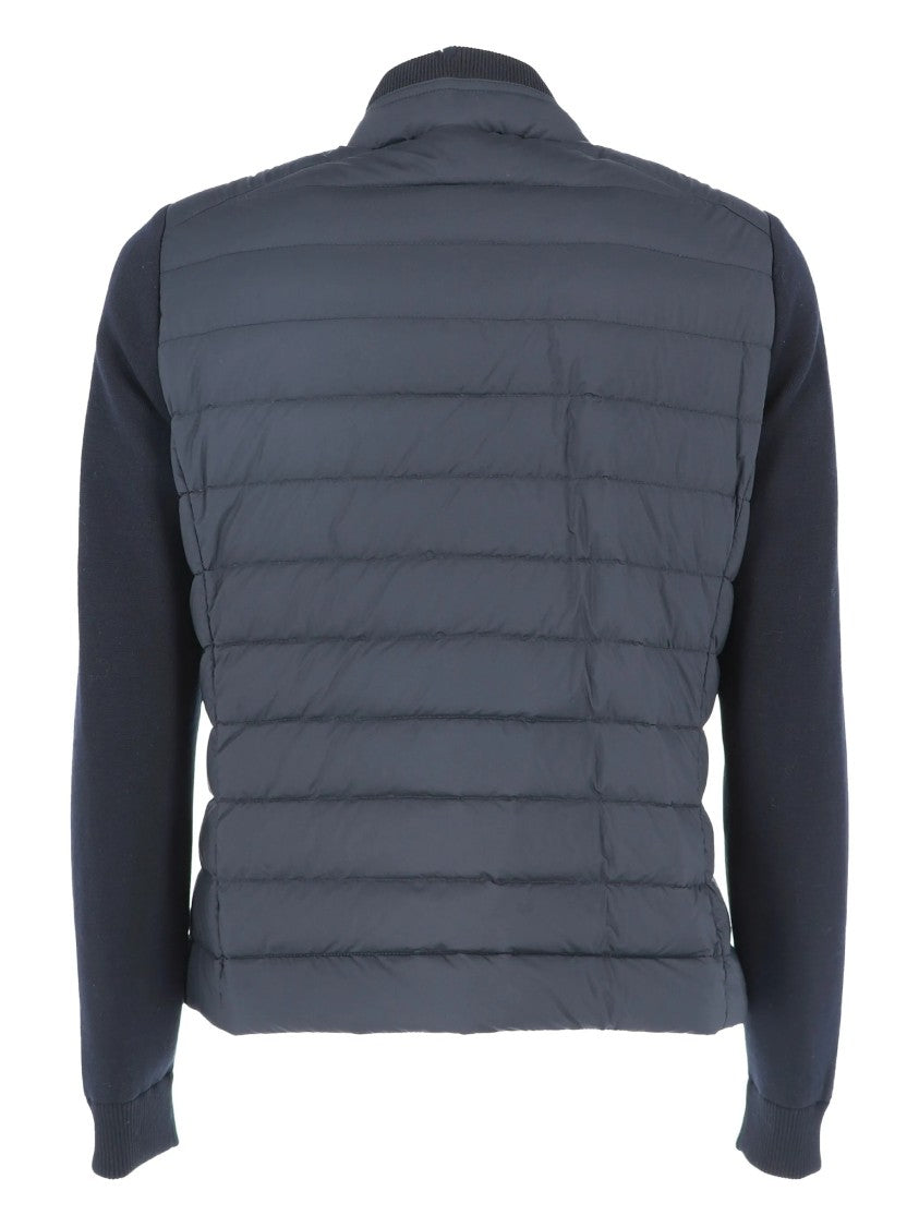 Moorer Quilted Padded Casual Jacket With Ribbed Details