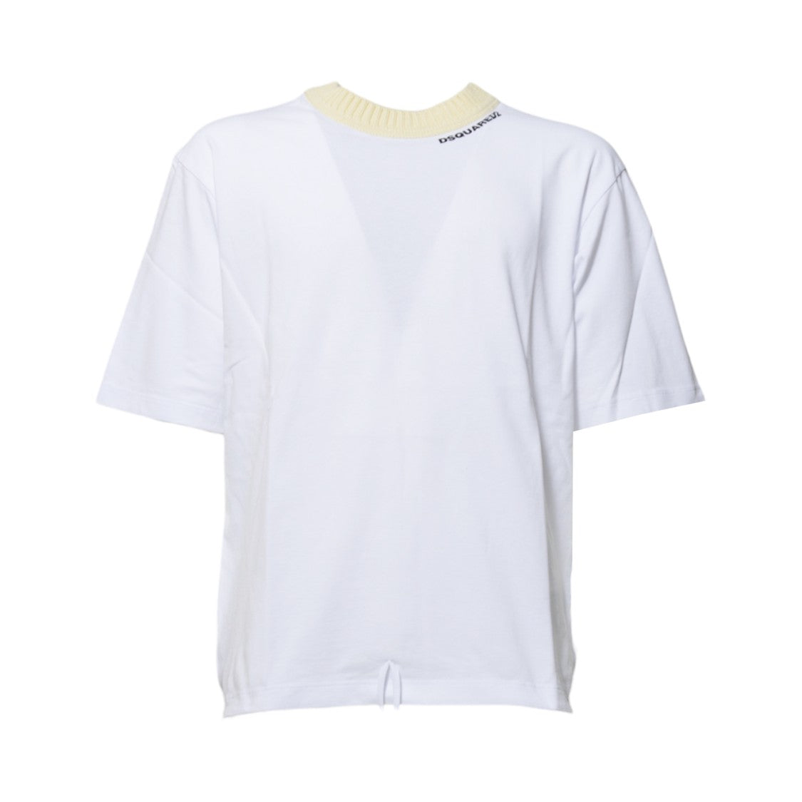 Dsquared2 Drawstring Hem T-Shirt In White Cotton