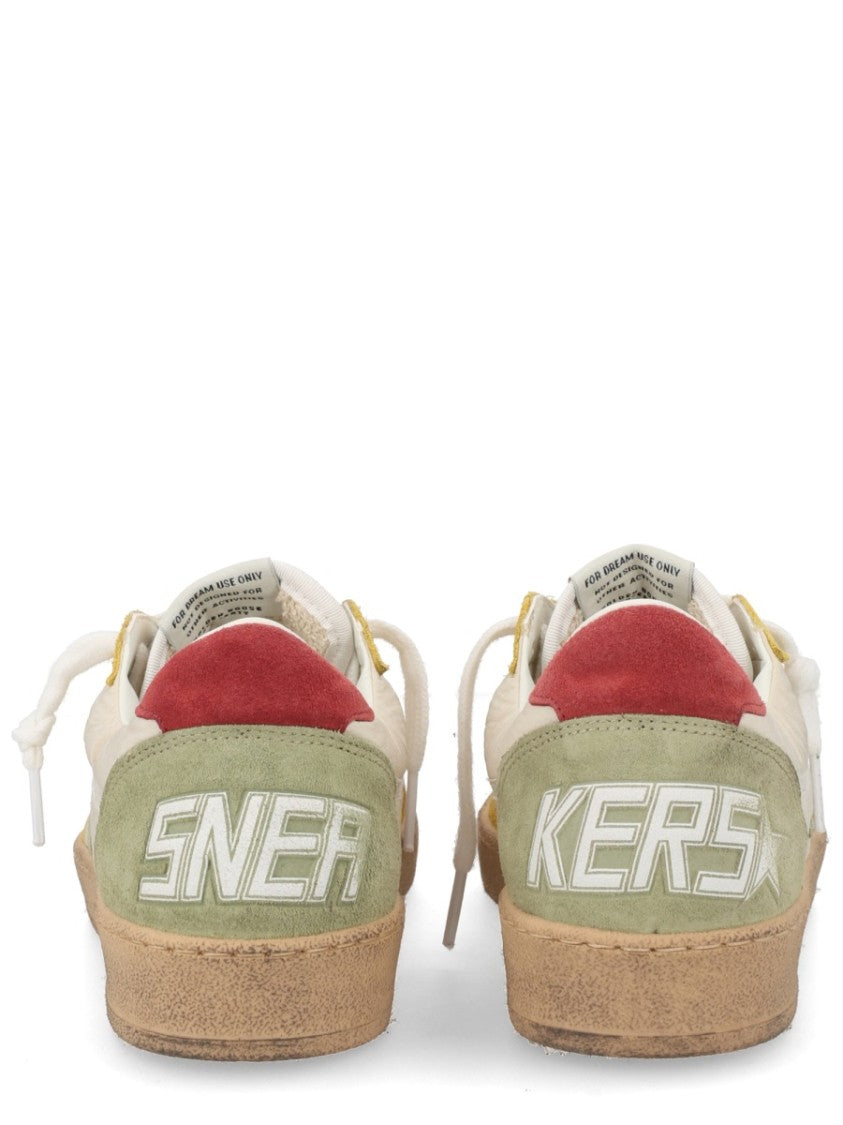 Golden Goose Ballstar Beige Polyamide Yellow Suede Sneakers