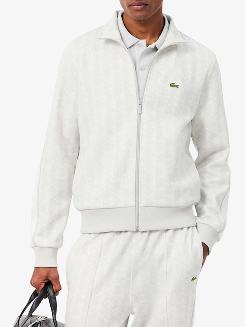 Lacoste Jacquard Fabric Zip-Up Jacket With Modern Design