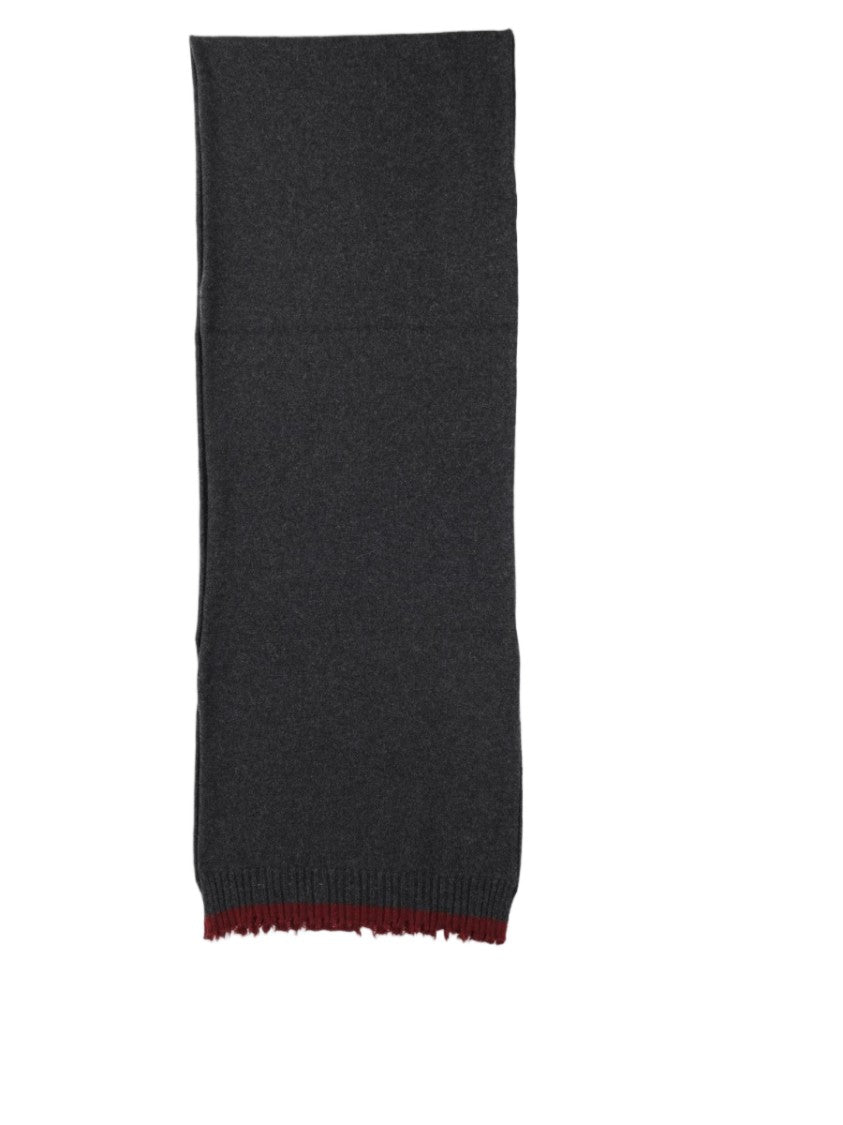 Uma Wang Charcoal Fringed Cashmere Scarf