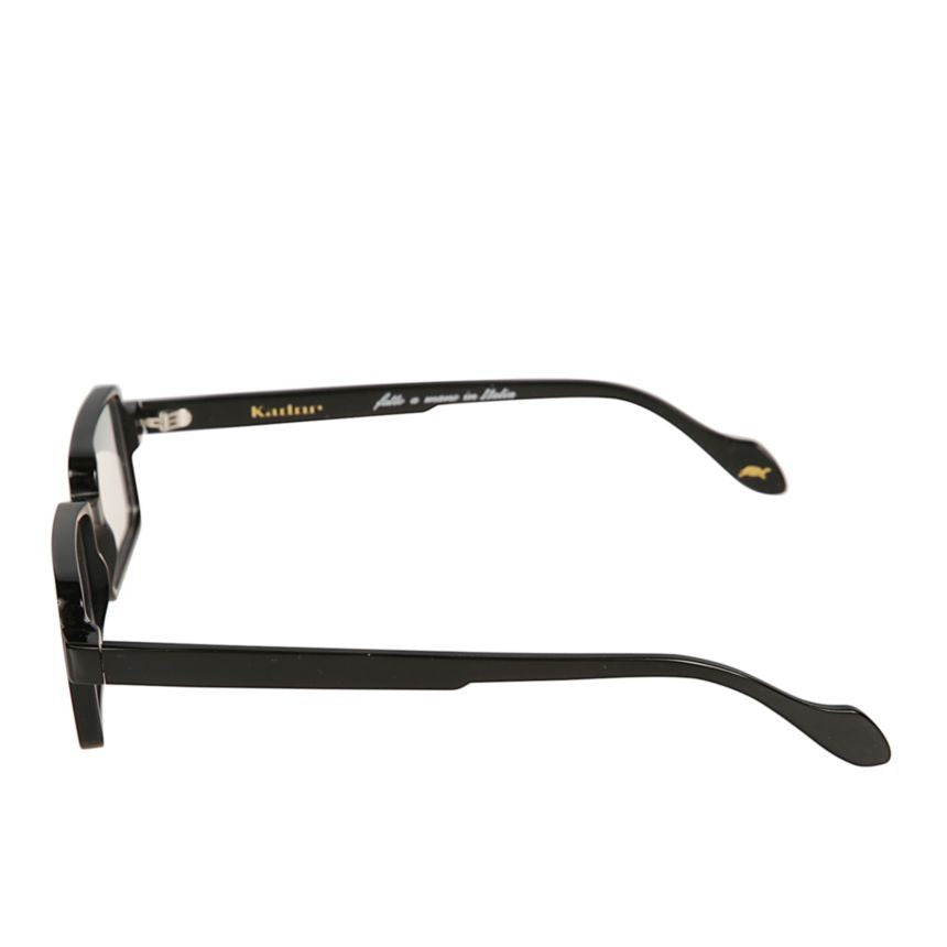 Kador Planet Light Glossy Black Rectangular Sunglasses With Straight Temples