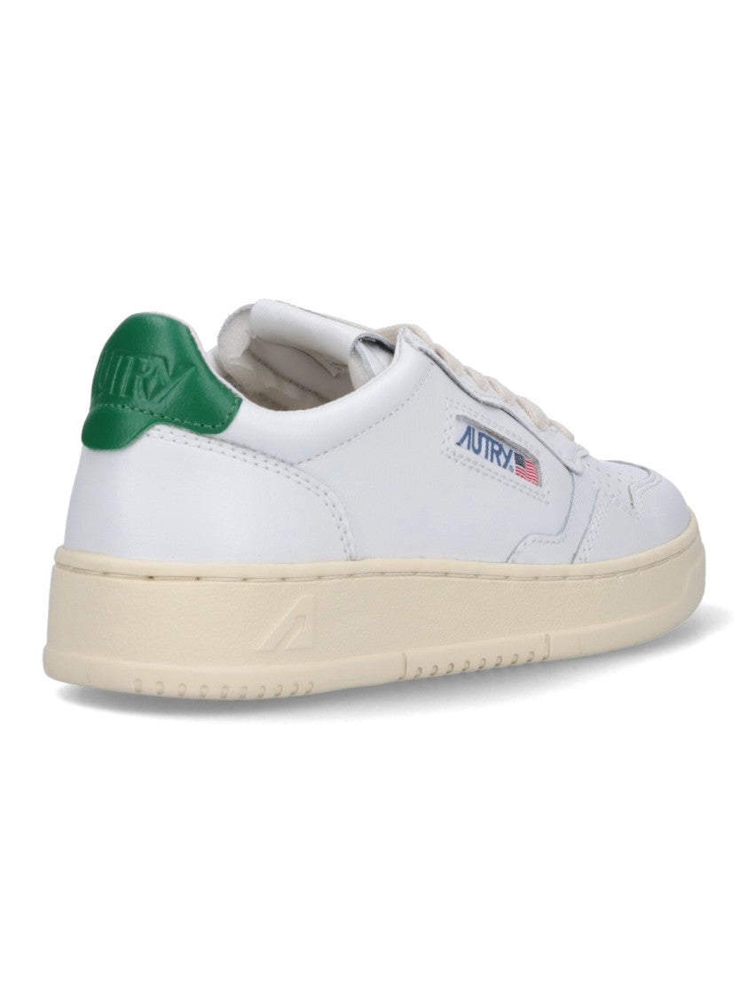 Autry Low-Top White Leather Sneakers With Multicolor Embroidery
