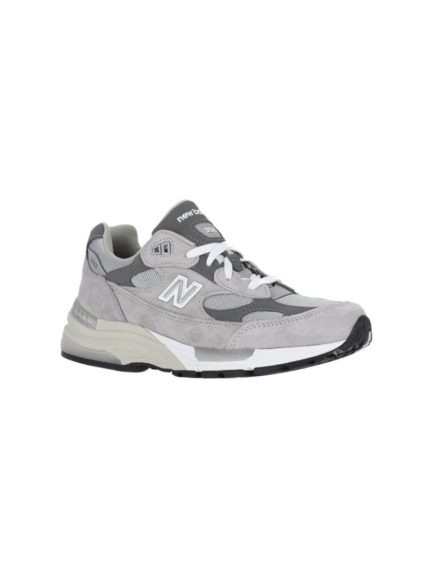 New Balance Grey Made In Usa 992 Suede Mesh Sneakers