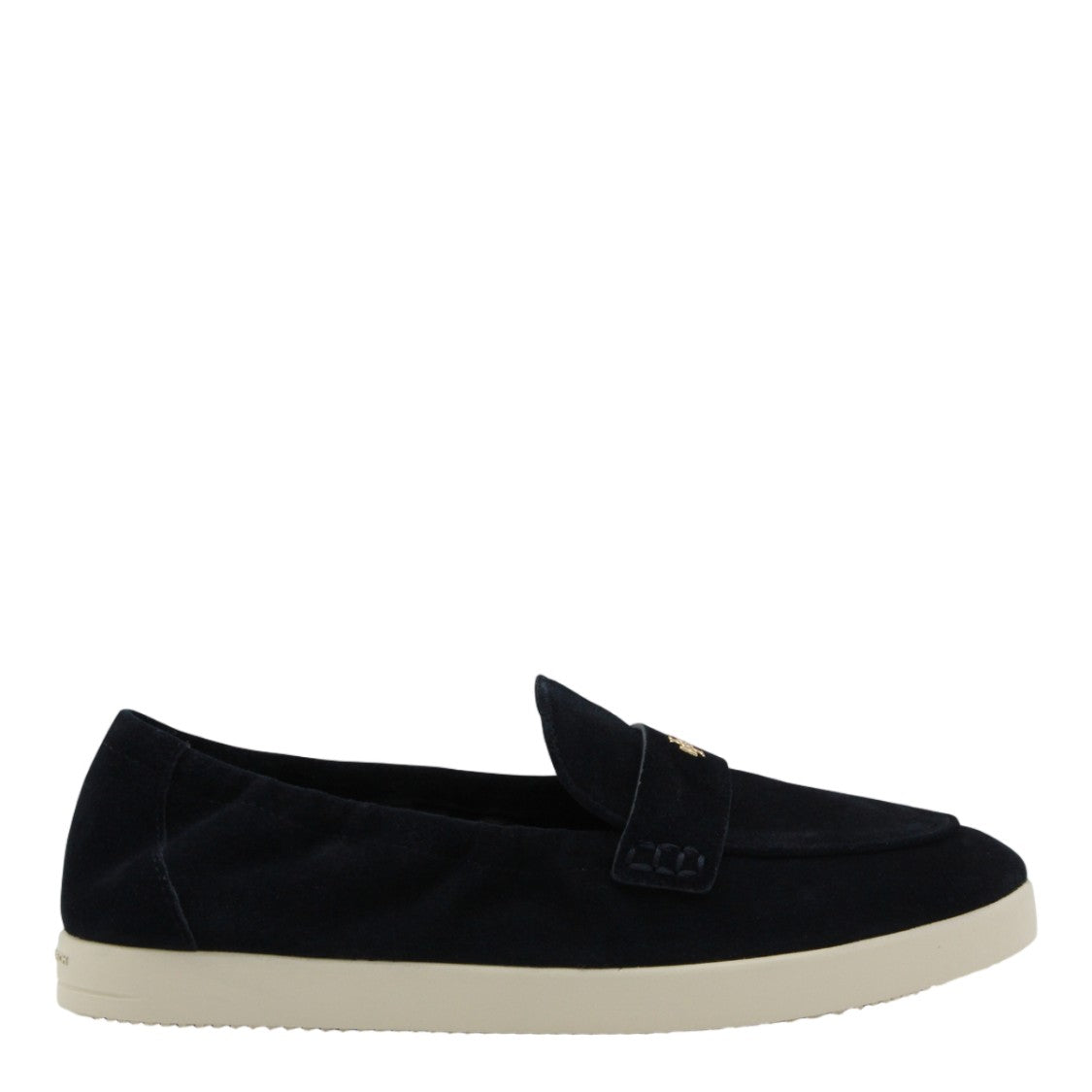 Tory Burch Moccasin-Inspired Suede Flats With Gold Emblem