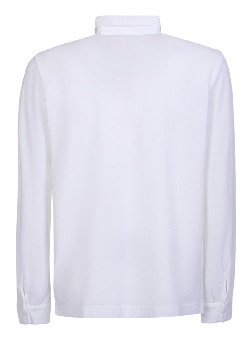 Zanone White Long-Sleeved Polo Shirt