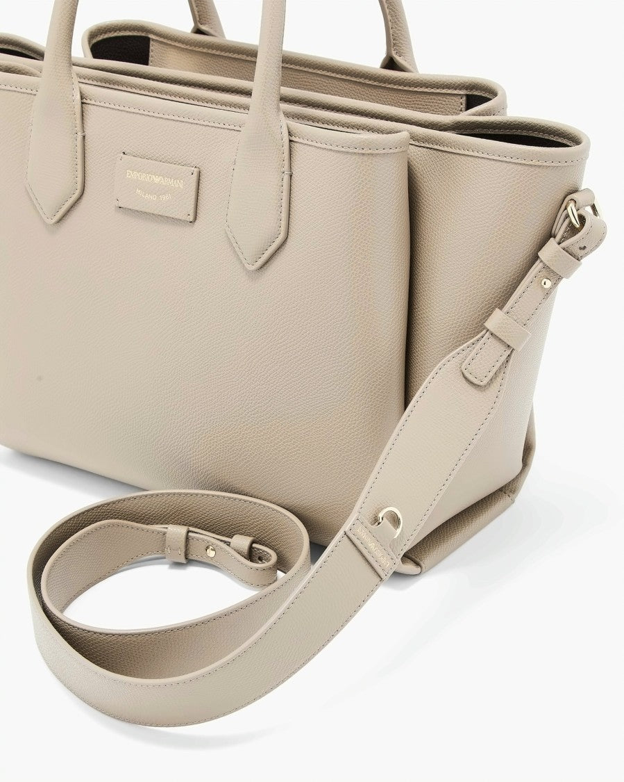 Emporio Armani Palmellato Finish Detachable Strap Shopper Bag