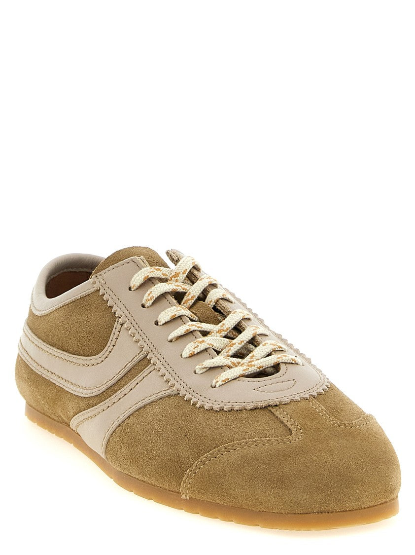 Dries Van Noten Suede Sneakers With Scalloped Leather Details