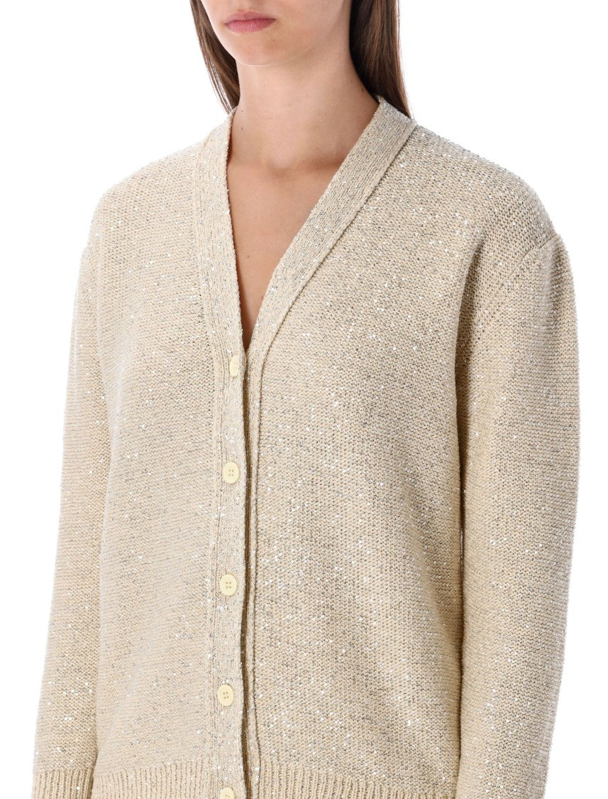 Fabiana Filippi Draped Cotton Ribbon Cardigan