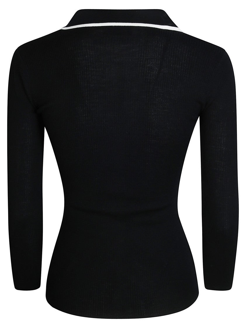 Elisabetta Franchi Ribbed Knit Wool-Blend Top