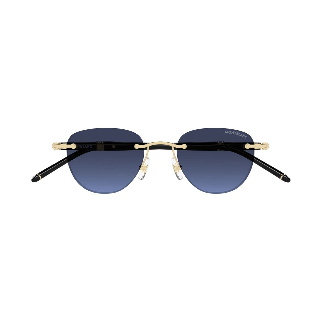 Montblanc Rimless Sunglasses With Gradient Blue Lenses