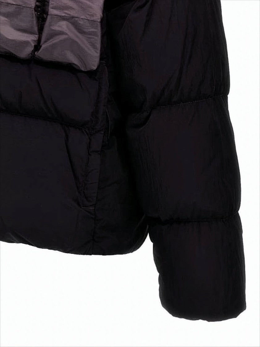 C.P. Company Quilted High Collar Padded Jacket With Hood And Flap Pocket