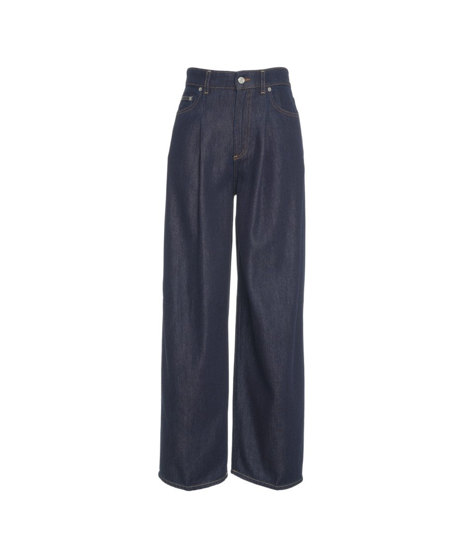 Department Five High-Waisted Wide-Leg Jeans With Elegant Pleats