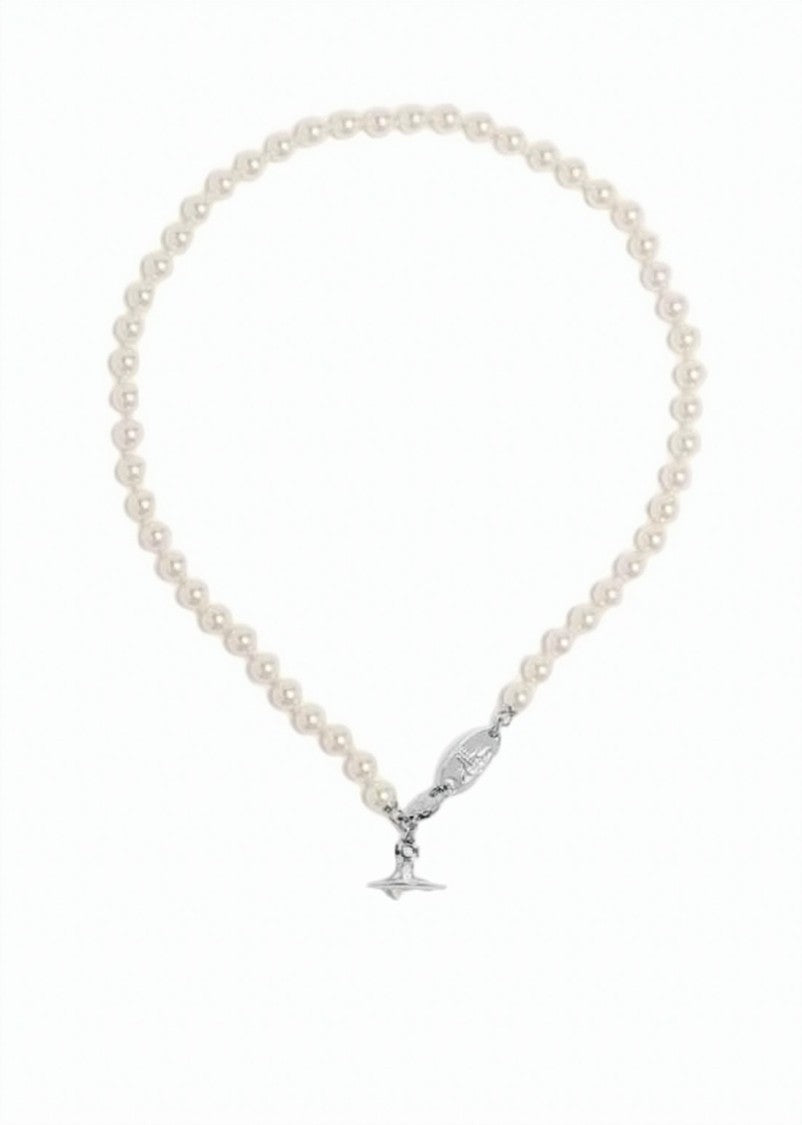 Vivienne Westwood Delicate Silver Chain Necklace With Bow Pendant