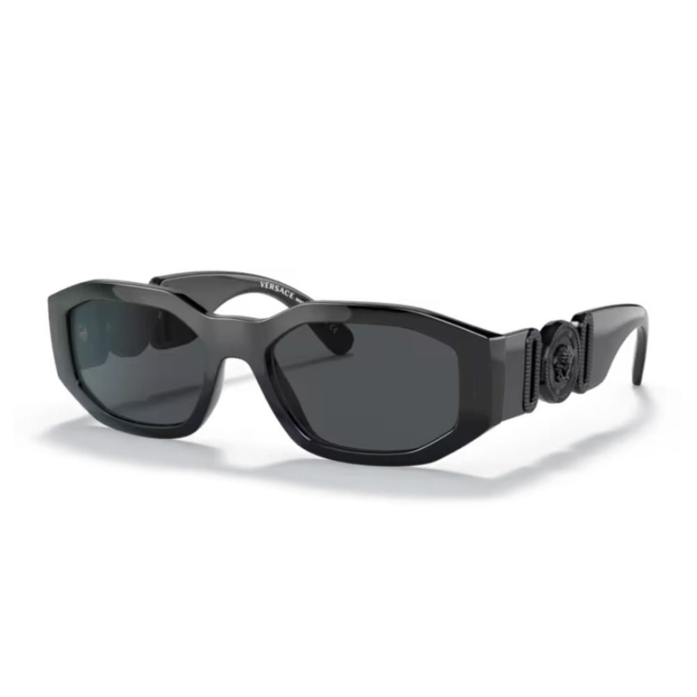 Versace 0Ve4361 Medusa Biggie Bold Black Acetate Rectangular Sunglasses