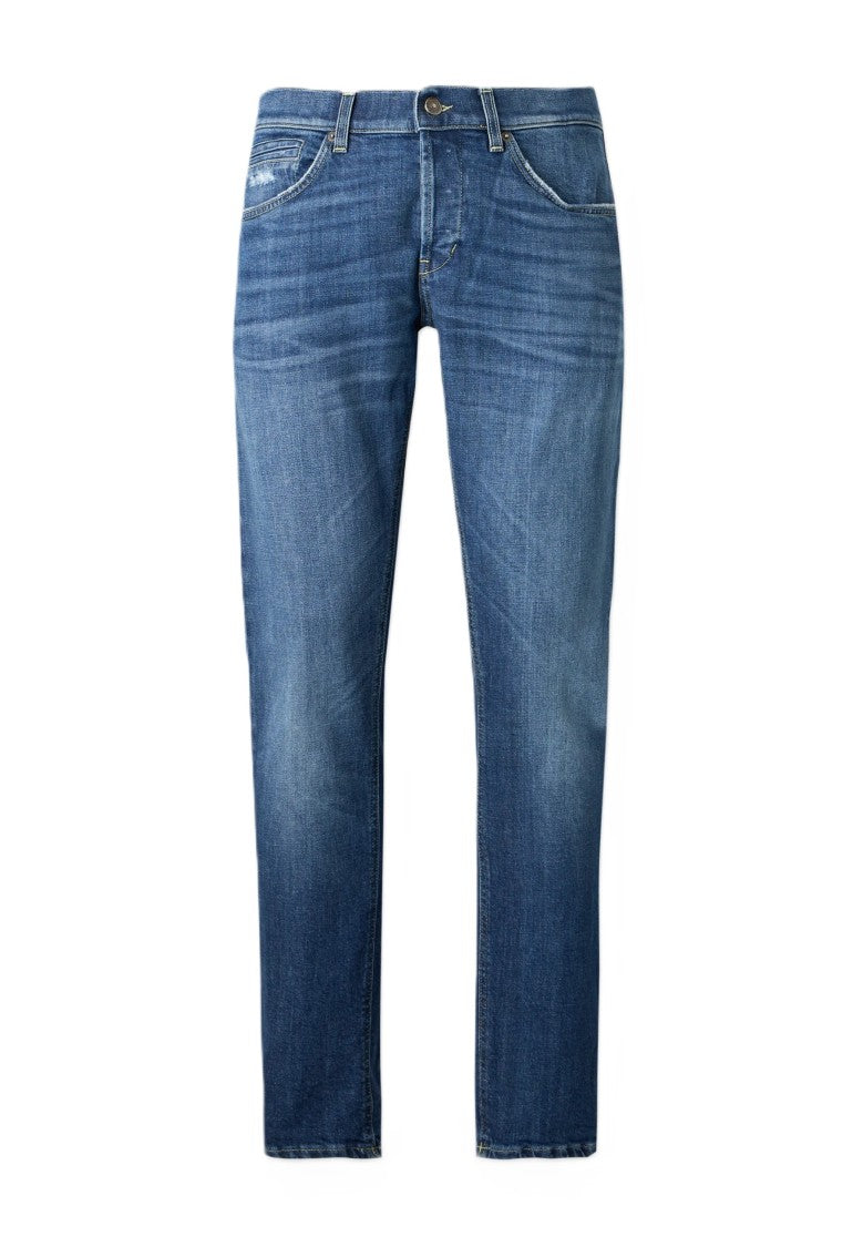 Dondup Classic Slim-Fit Medium Blue Distressed Jeans