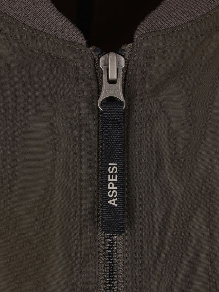 Aspesi Brown Oversized Zip Pocket Military Jacket