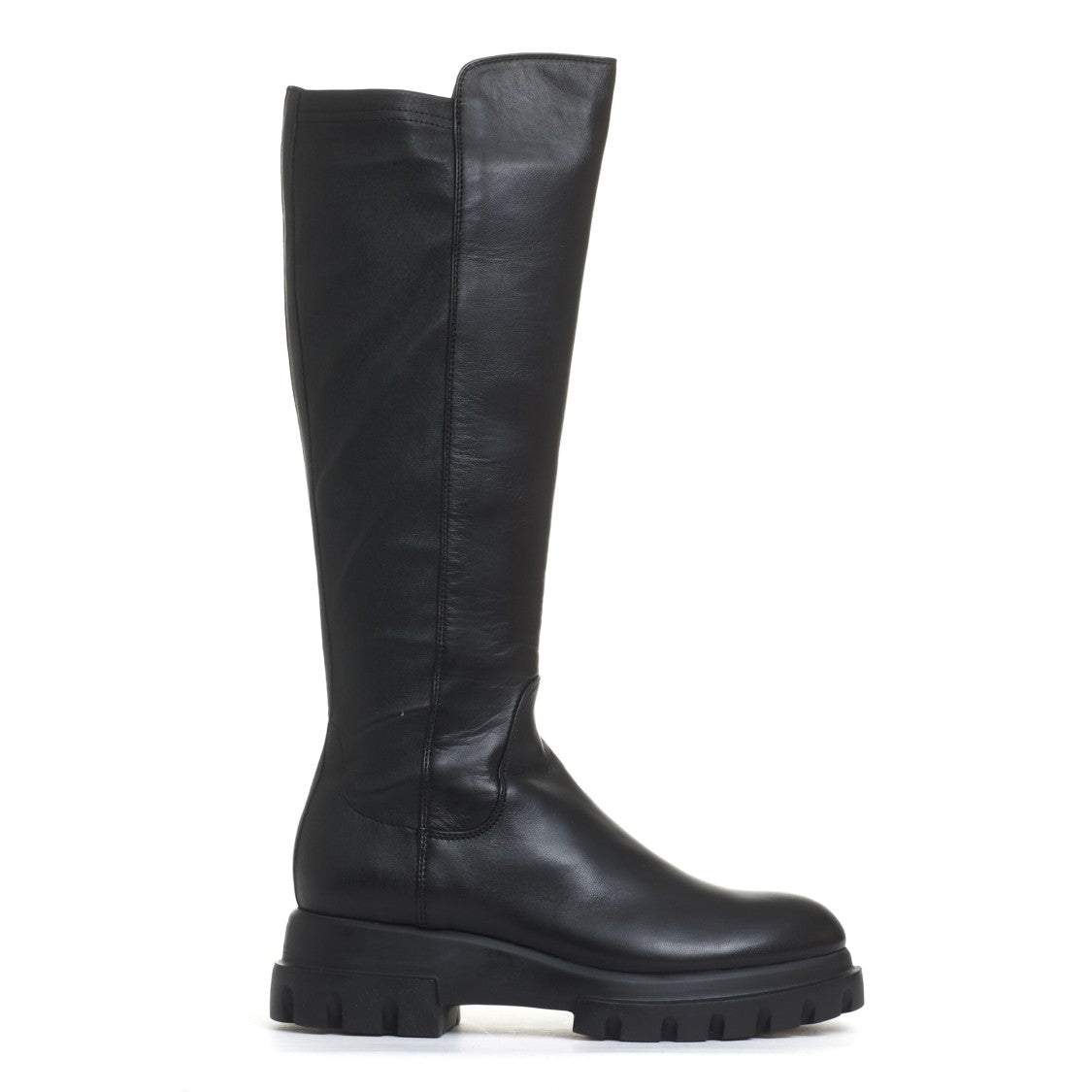 Agl Black Leather Stretch Boot