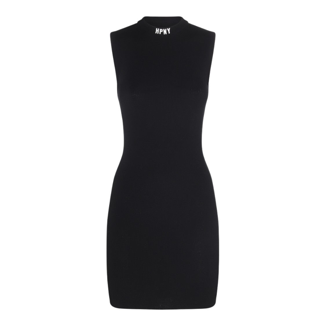 Heron Preston Sleeveless Black Mini Dress With High Neckline And Iconic Logo
