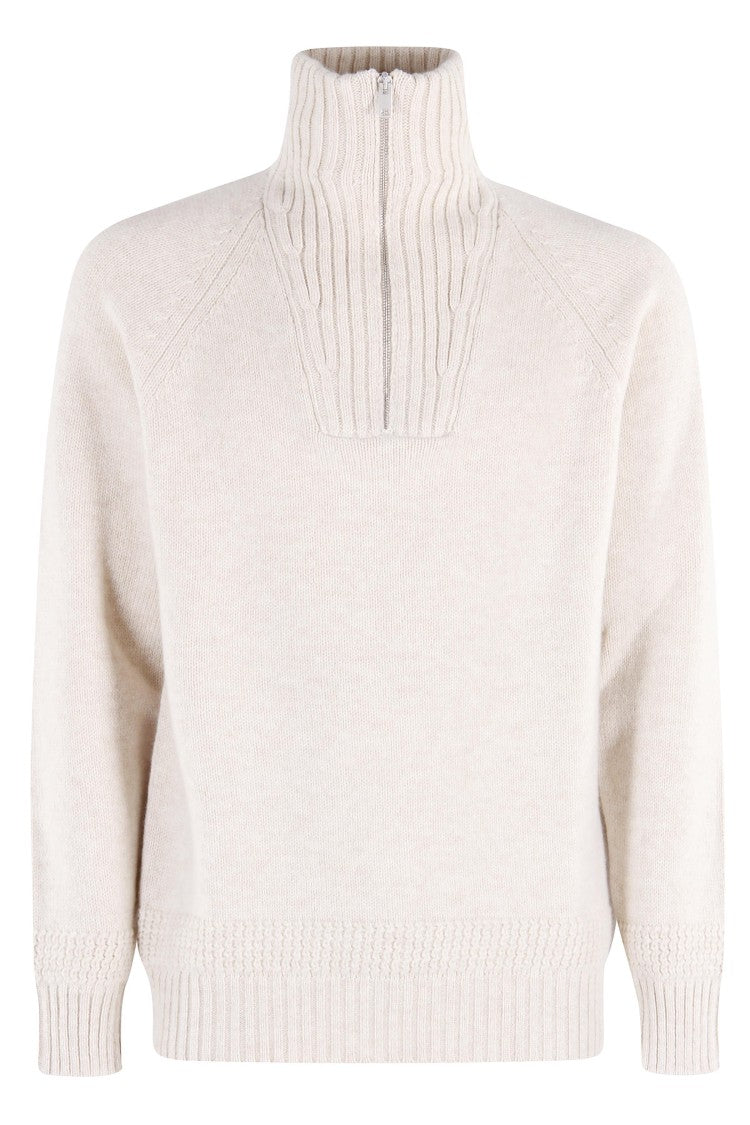 Fay Zip-Up Mock Neck Knit