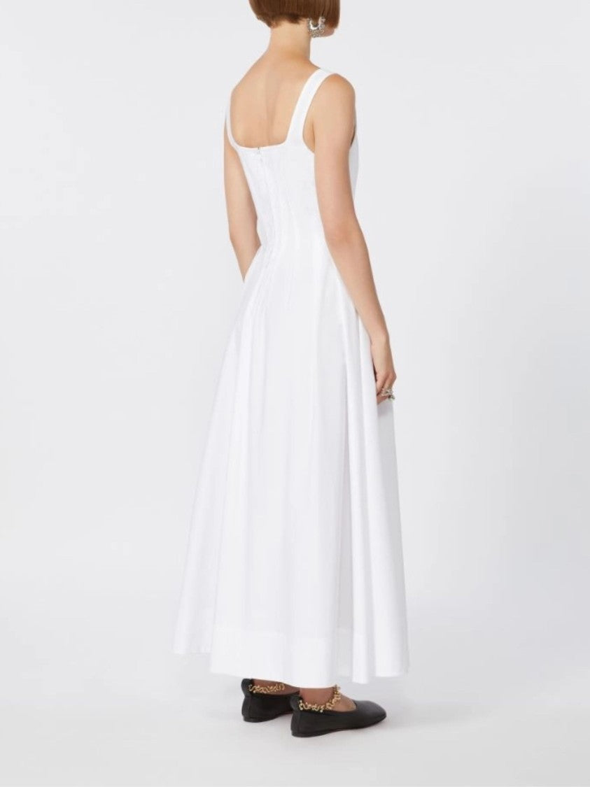 Sportmax White Square Neckline Dress
