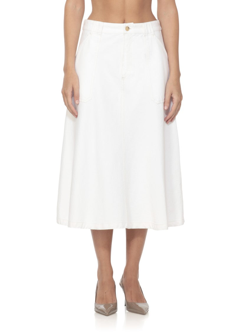 A.P.C. Ivory A-Line Cotton Skirt
