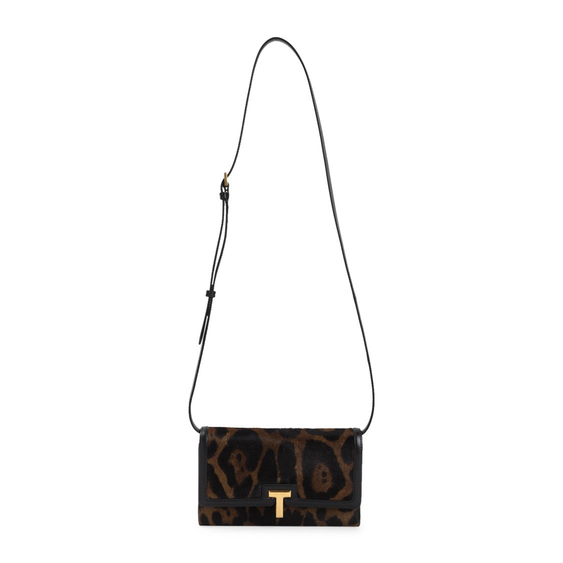 Tom Ford Calf Leather Leopard Wallet With Adjustable Strap
