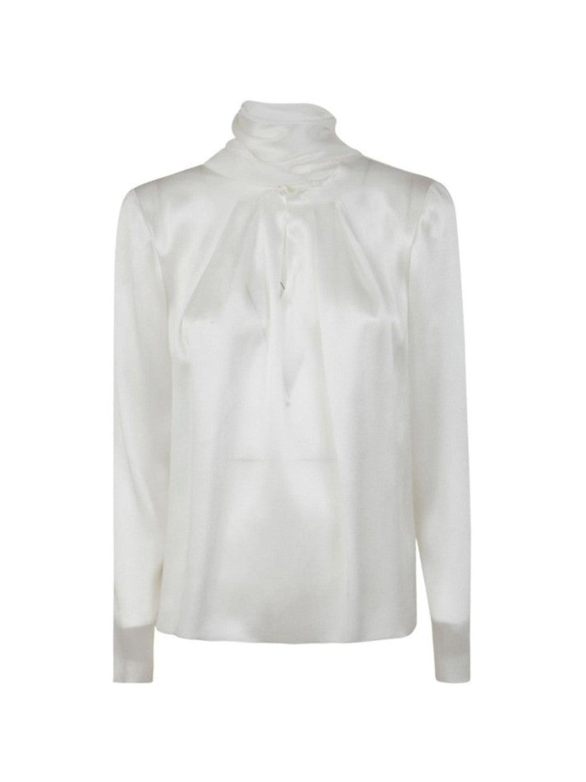 Alberta Ferretti Satin Blouse With Bow-Tie Collar