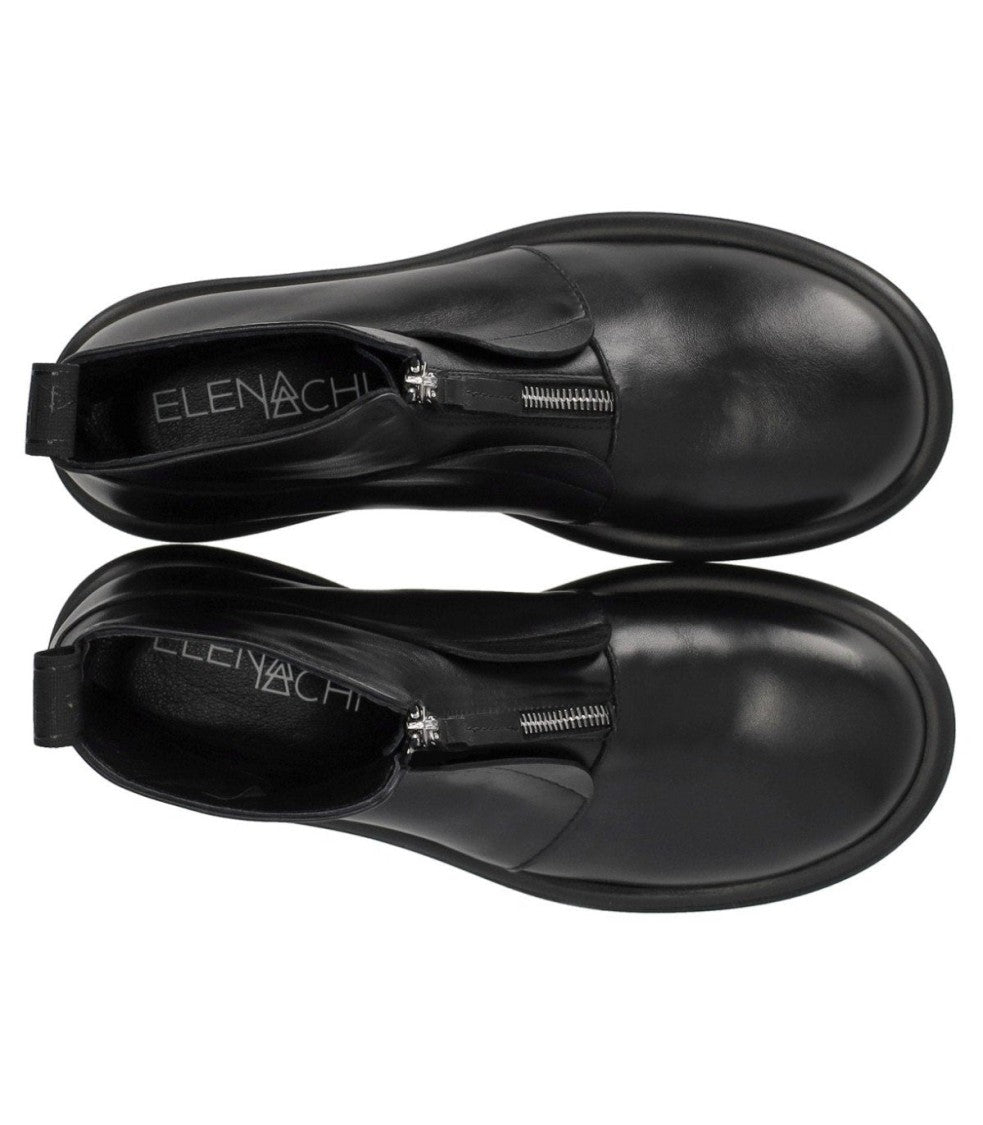 Elena Iachi Black Zipped Ankle Boot