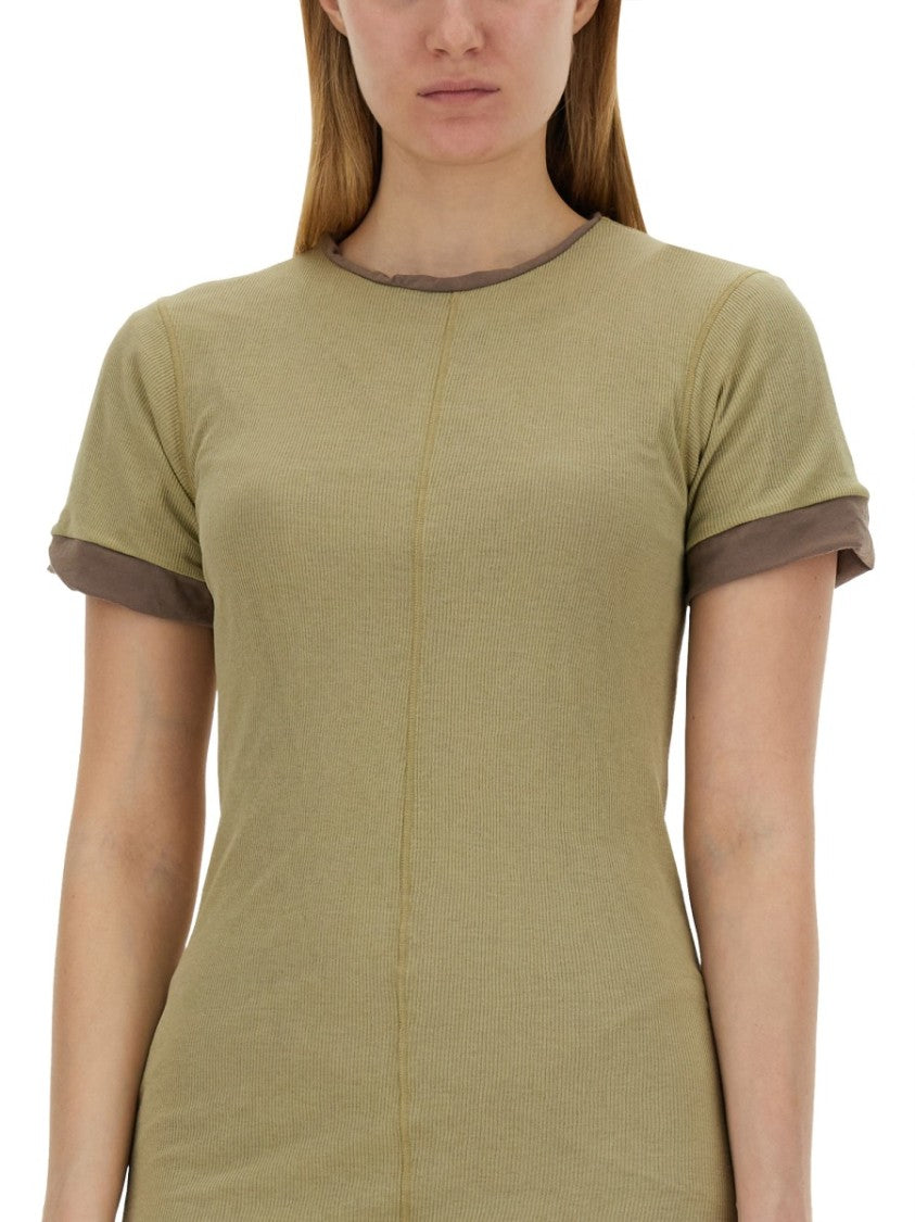 Sportmax Fitted Mini Dress With Layered Hem And Contrasting Trim