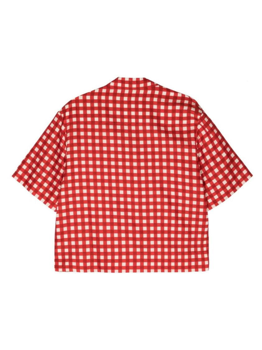 Joseph Vichy Check Short Sleeve Silk Blend Blouse