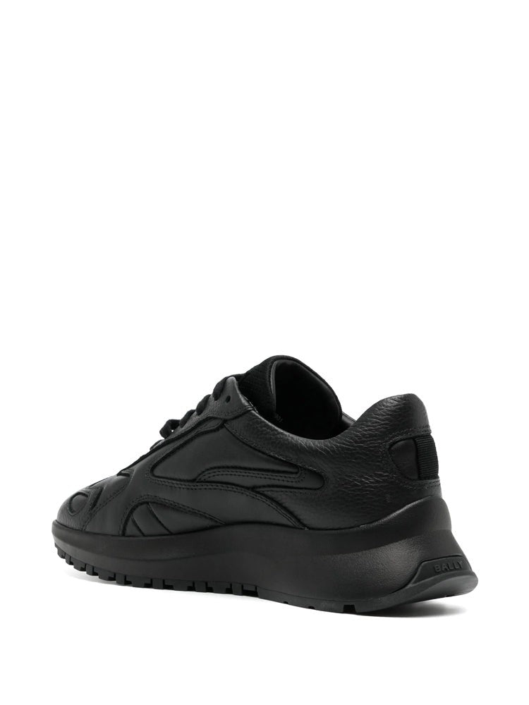 Bally Black Gold Accent Leather Sneakers