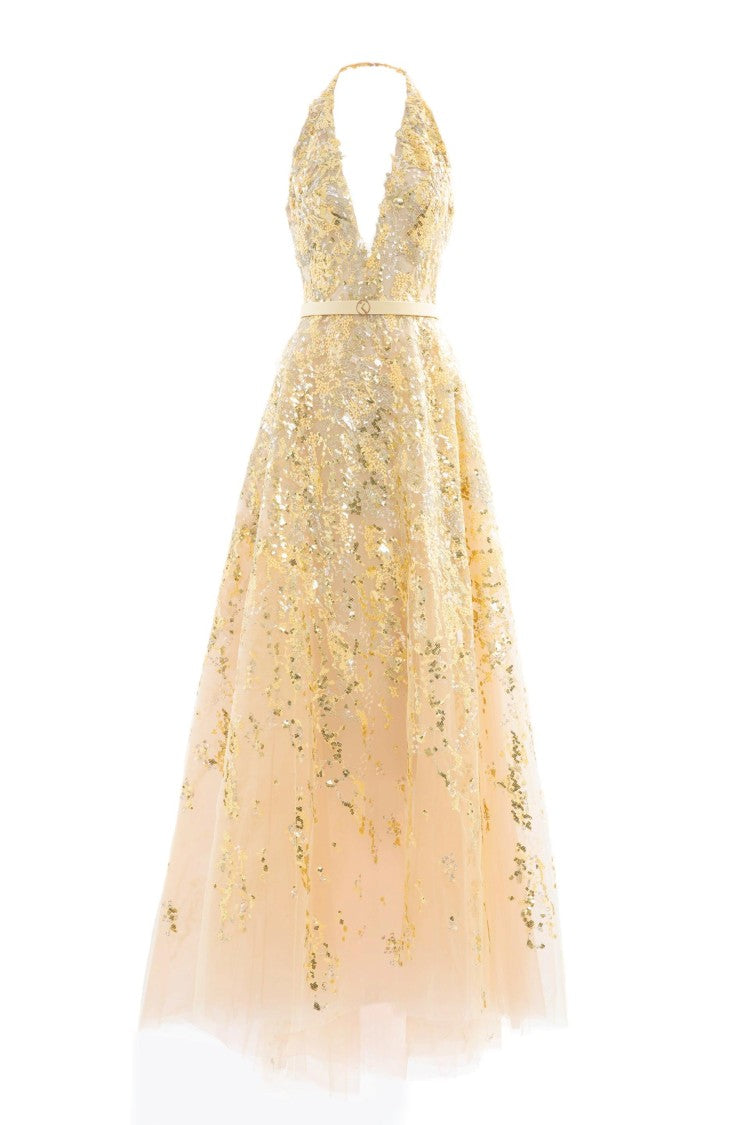 Saiid Kobeisy Embroidered Long Dress