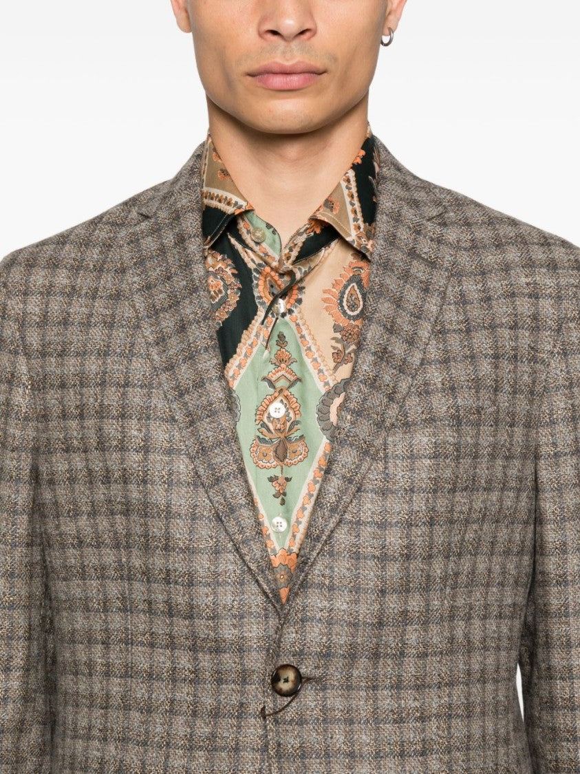 Etro Long-Sleeved Checked Blazer