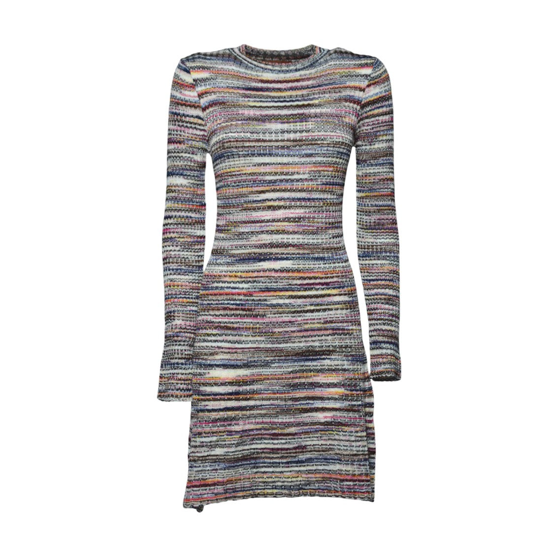 Missoni Multicolor Ribbed Wool And Viscose Flamed Mini Dress