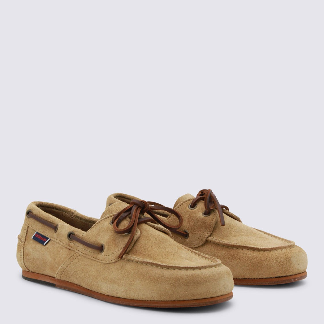 Sebago Moccasin-Style Flat Shoes With Leather Lace-Up Accents