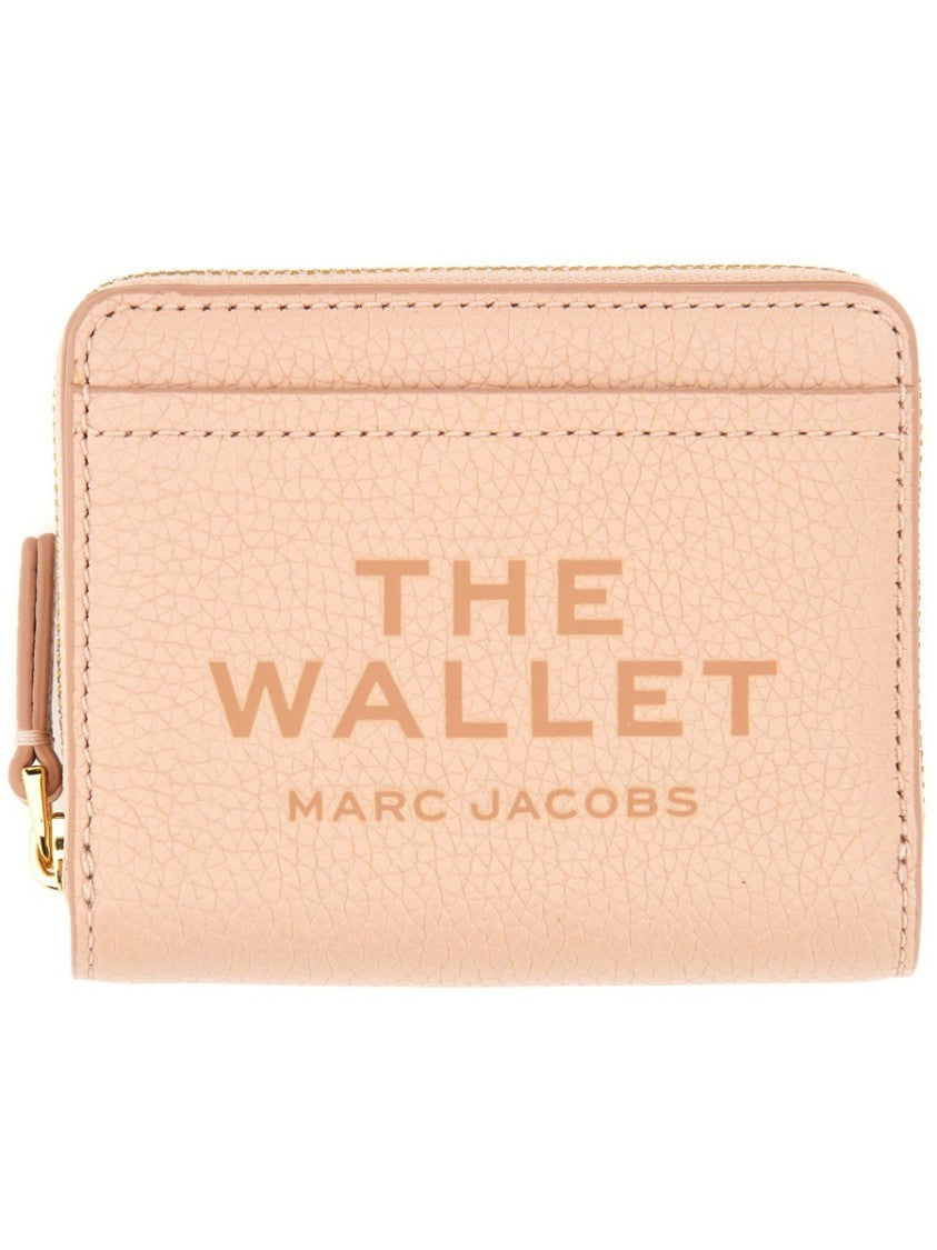 Marc Jacobs Grey Textured Leather Zip Around Mini Wallet