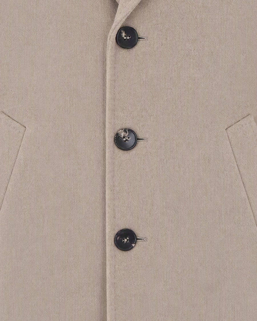 Breras Milano Beige Wool-Blend Coat