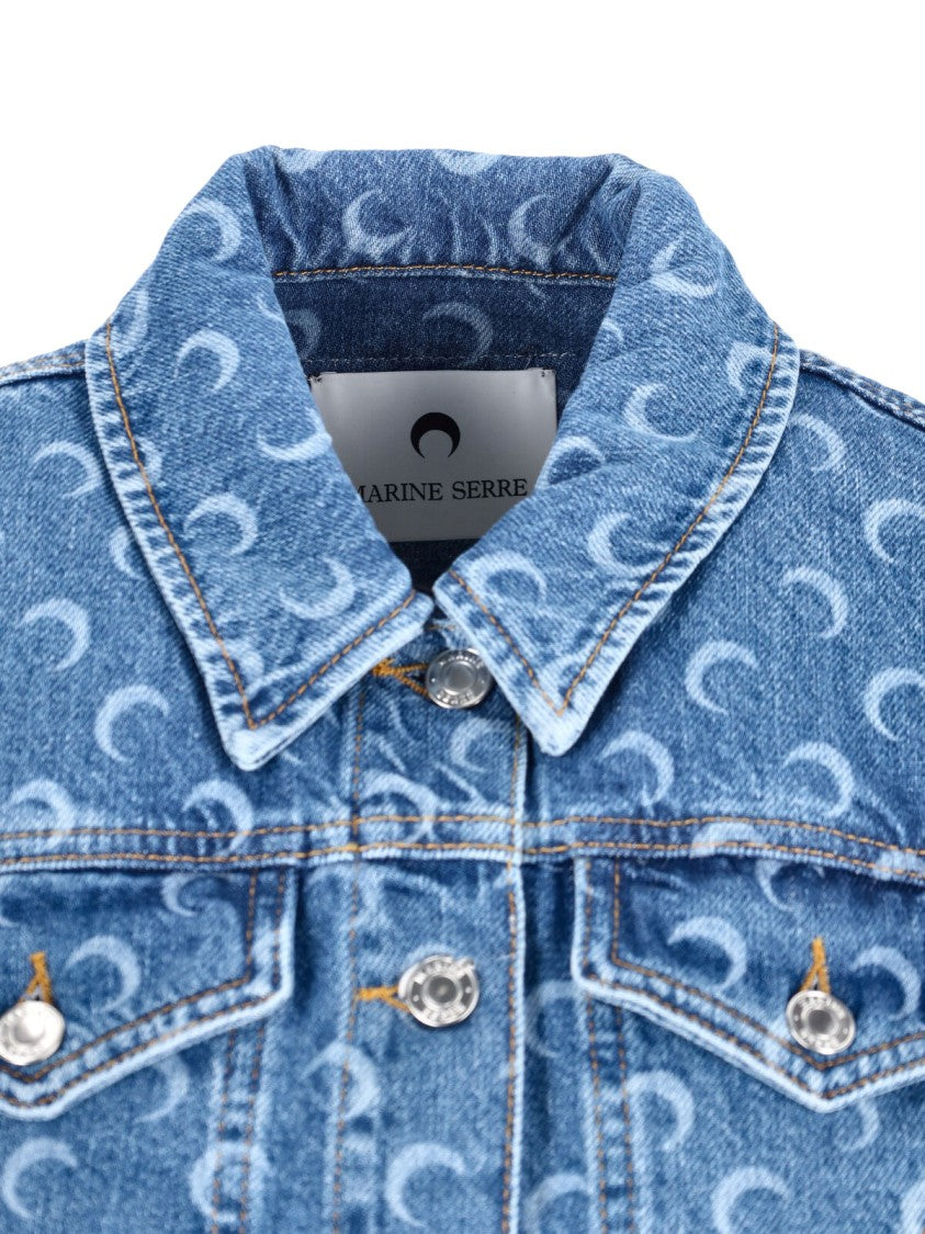 Marine Serre "Moon" Crop Jacket – Light Blue