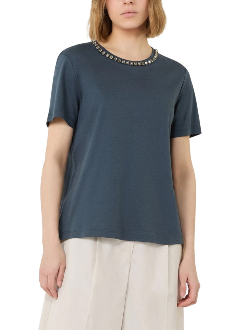 Max Mara Boxy-Fit T-Shirt With Metallic Embellishments