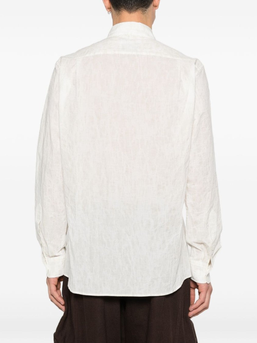 Vivienne Westwood White Tonal Pattern Embroidered Logo Shirt