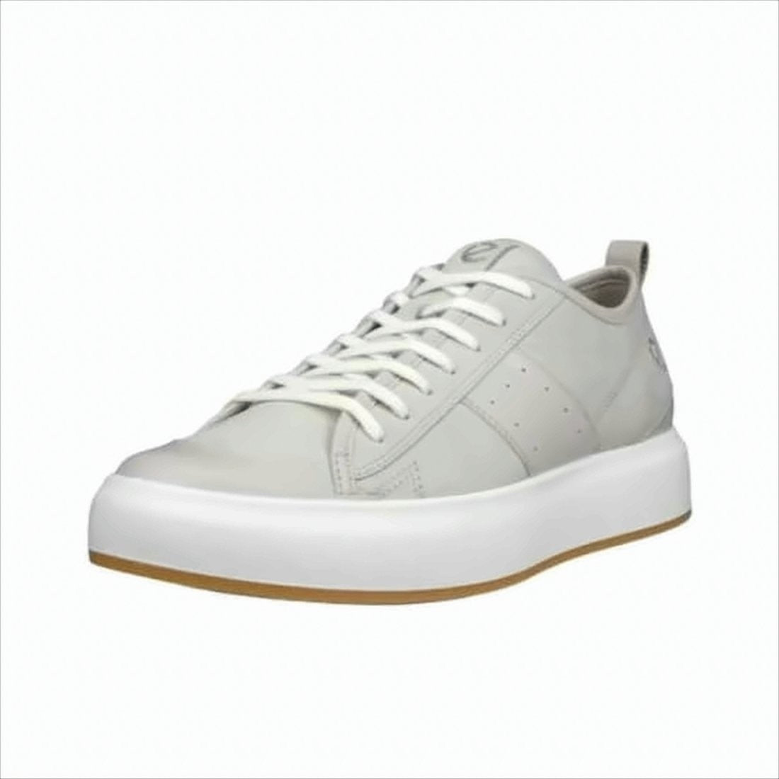 Ecco Minimalist Leather Sneakers With Thick Rubber Sole