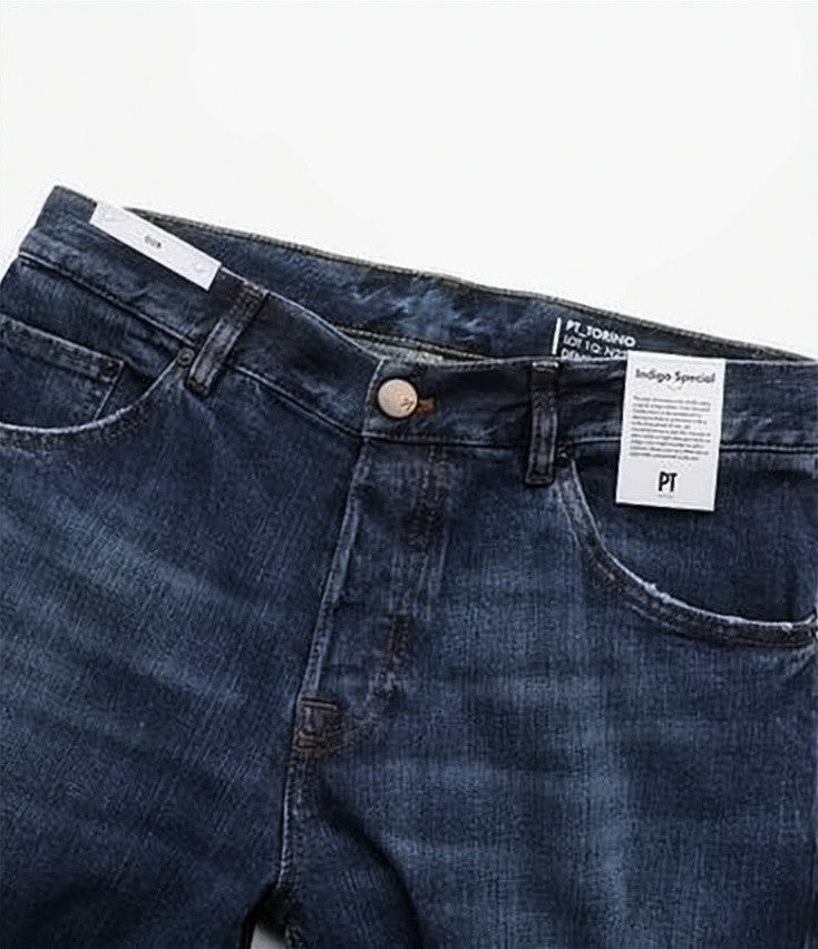 Pt Torino Indigo Wash Denim Pants With Classic Five-Pocket Design