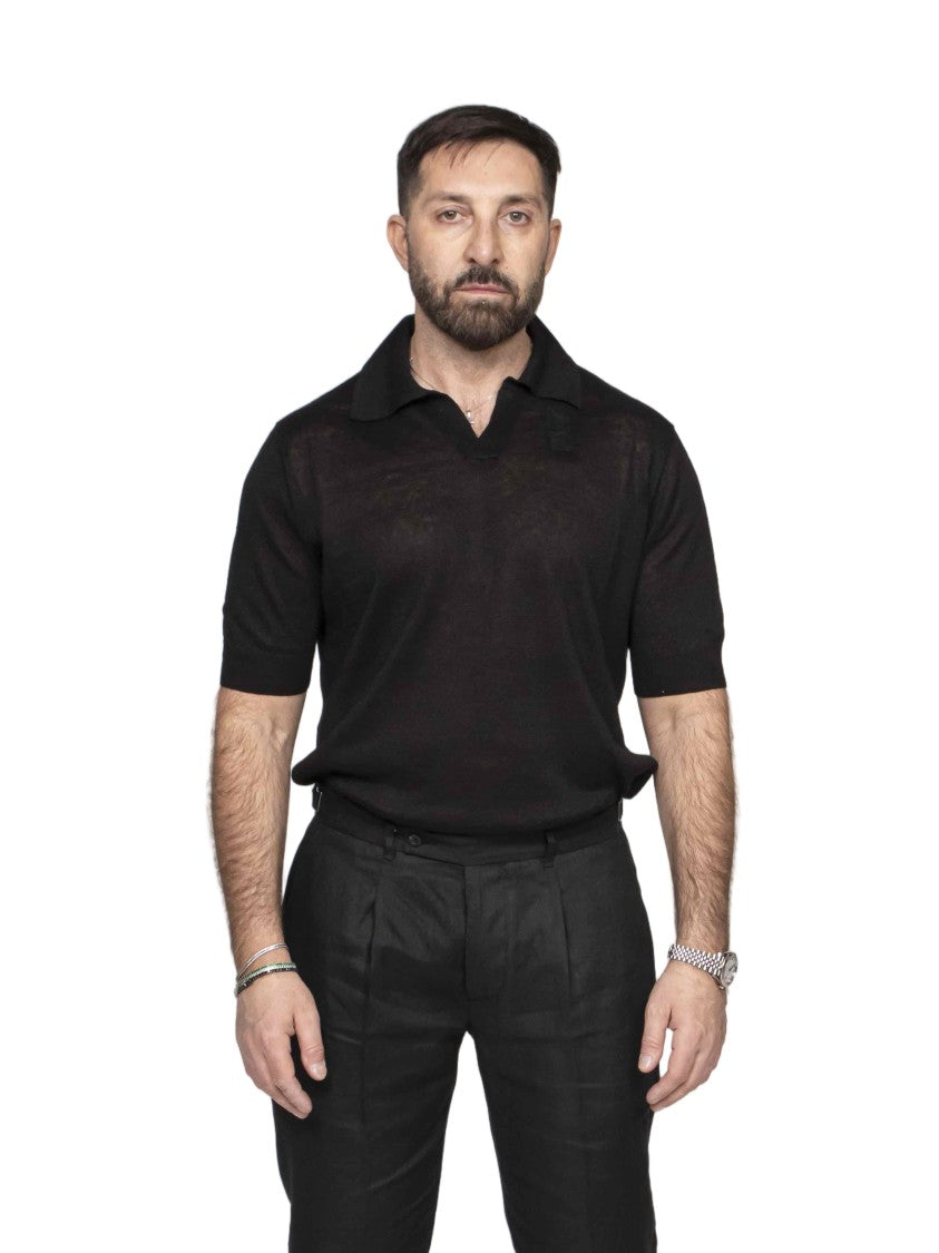 Messagerie Ouzo Short-Sleeve Knit Polo Shirt