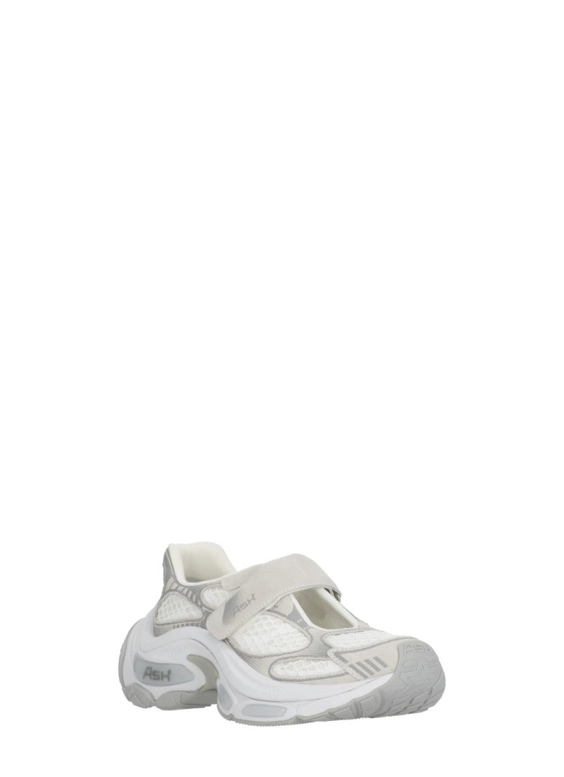 Ash White Drake Mesh Details Sneakers
