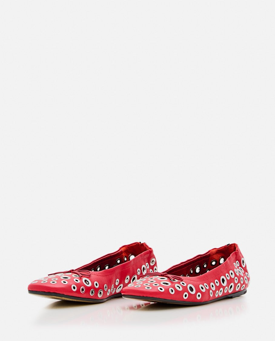 Golden Goose Red Leather Amy Ballet Flats